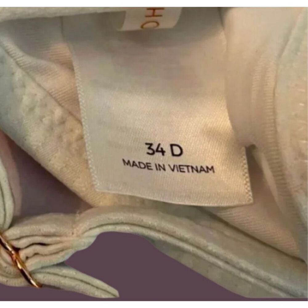 Shade & Shore Cream Ribbed Bikini Top Size 34D - Picture 4 of 6